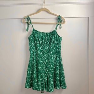 green floral romper